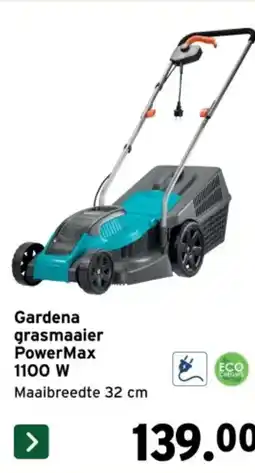 GAMMA Gardena grasmaaier PowerMax 1100 W aanbieding