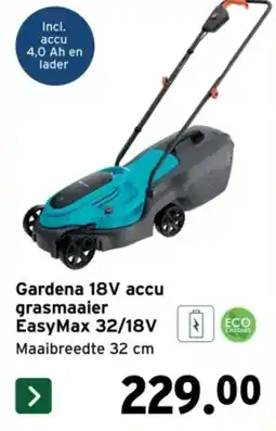 GAMMA Gardena 18V accu grasmaaier EasyMax 32/18V aanbieding