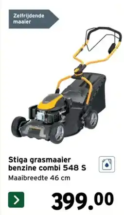 GAMMA Stiga grasmaaier benzine combi 548 S aanbieding