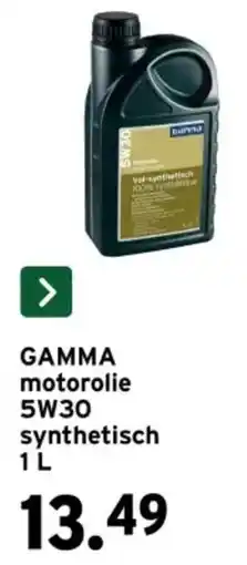 GAMMA Gamma motorolie 5W30 synthetisch aanbieding