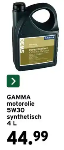 GAMMA Gamma motorolie 5W30 synthetisch aanbieding