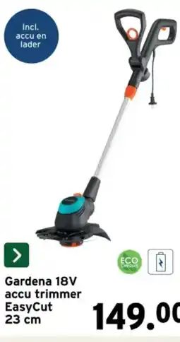 GAMMA Gardena 18V accu trimmer EasyCut 23 cm aanbieding