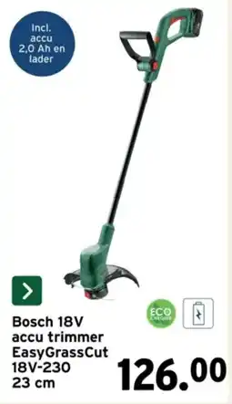GAMMA Bosch 18V accu trimmer EasyGrassCut 18V-230 aanbieding