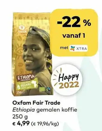 Bio Planet Oxfam fair trade ethiopia gemalen koffie aanbieding