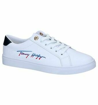Torfs Tommy Hilfiger Signature Cupsole Witte Veterschoenen aanbieding
