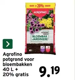 GAMMA Agrofino potgrond voor bloembakken 40 L+ 20% gratis aanbieding