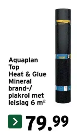 GAMMA Aquaplan Top Heat & Glue Mineral brand-/ plakrol met leislag 6 m² aanbieding