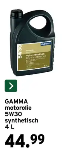 GAMMA GAMMА motorolie 5W30 synthetisch 4 L aanbieding
