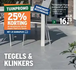 GAMMA Terrastegel Pietra antraciet of grijs aanbieding