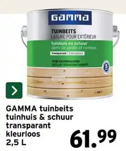 GAMMA GAMMA tuinbeits tuinhuis & schuur transparant kleurloos 2,5 L aanbieding