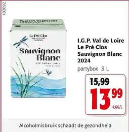 Colruyt I.G.P. Val de Loire Le Pré Clos Sauvignon Blanc 2024 aanbieding