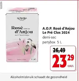 Colruyt A.O.P. Rosé d’Anjou Le Pré Clos 2024 aanbieding