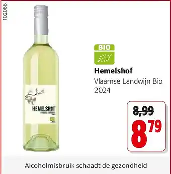 Colruyt Hemelshof Vlaamse Landwijn Bio 2024 aanbieding