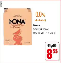 Colruyt Nona Spritz & Tonic 0,0 % vol 4 x 25 cl aanbieding