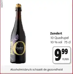 Colruyt Zundert 10 Quadrupel 10 % vol 75 cl aanbieding
