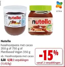 Colruyt Nutella Hazelnootpasta met cacao aanbieding