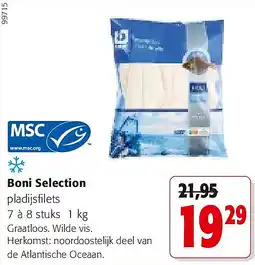 Colruyt Boni Selection pladijsfilets 7 à 8 stuks 1 kg aanbieding