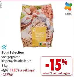 Colruyt Boni Selection voorgegaarde kippengehaktballetjes 1 kg aanbieding
