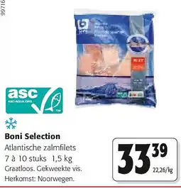 Colruyt Boni Selection Atlantische zalmfilets 7 à 10 stuks 1,5 kg aanbieding