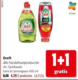 Colruyt Dreft Quickwash Lime & Lemongrass 450 ml aanbieding