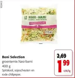 Colruyt Boni Selection groentemix Nasi-bami 400 g aanbieding