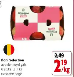 Colruyt Boni Selection appelen royal gala 6 stuks ± 1 kg aanbieding