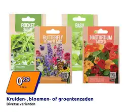 Action Kruiden-, bloemen- of groentenzaden aanbieding
