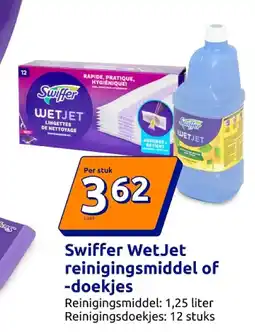 Action Swiffer WetJet reinigingsmiddel of -doekjes aanbieding