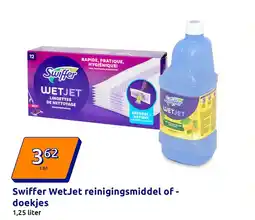 Action Swiffer WetJet reinigingsmiddel of - doekjes aanbieding