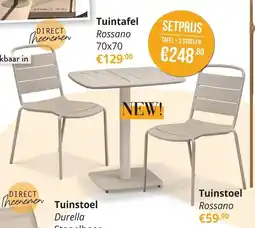 YGO Tuintafel +Tuinstoel Rossano aanbieding