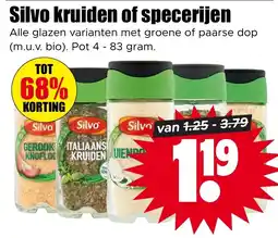 Dirk Silvo Kruiden of Specerijen aanbieding