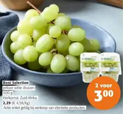 Colruyt Boni selection pitloze witte druiven aanbieding