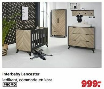 Baby-Dump Interbaby lancaster ledikant, commode en kast aanbieding