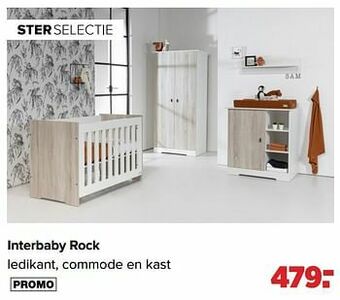 Baby-Dump Interbaby rock ledikant, commode en kast aanbieding