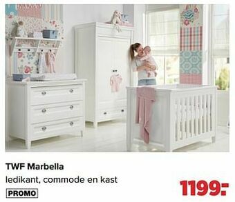 Baby-Dump Twf marbella ledikant, commode en kast aanbieding