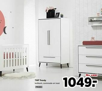 Baby-Dump Twf trendy ledikant, commode en kast aanbieding