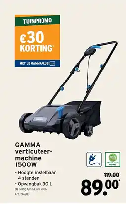 GAMMA GAMMA verticuteermachine 1500W aanbieding