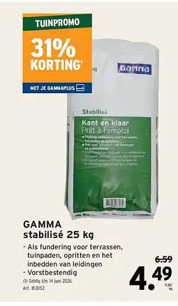 GAMMA GAMMA stabilisé 25 kg aanbieding