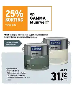 GAMMA Muurverf 2,5 L aanbieding