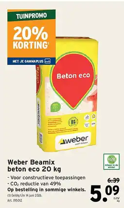 GAMMA Weber Beamix beton eco 20 kg aanbieding