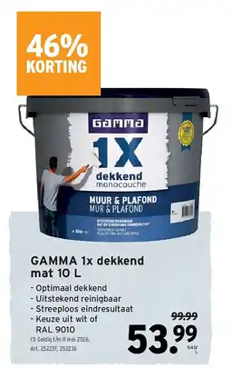 GAMMA GAMMA 1x dekkend mat 10 L aanbieding