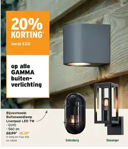 GAMMA Buitenwandlamp Liverpool LED 7W aanbieding