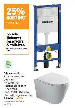 GAMMA Atlantic hang-wc Joey wit aanbieding