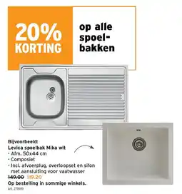 GAMMA Levica spoelbak Mika wit aanbieding