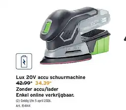 GAMMA Lux 20V accu schuurmachine aanbieding