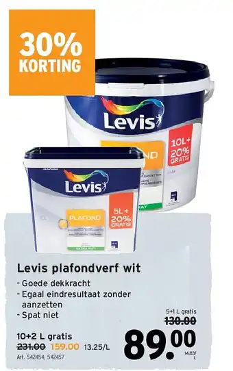 GAMMA Levis plafondverf wit aanbieding