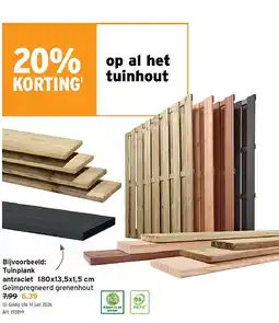 GAMMA Tuinplank antraciet 180x13,5x1,5 cm aanbieding