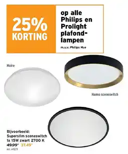 GAMMA Superslim sceneswitch 1x 15W zwart 2700 K aanbieding