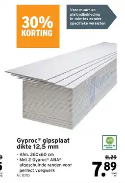 GAMMA Gyproc gipsplaat dikte 12,5 mm aanbieding