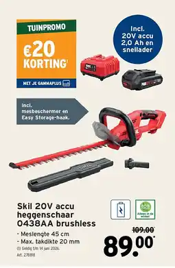 GAMMA Skil 20V accu heggenschaar 0438AA brushless aanbieding